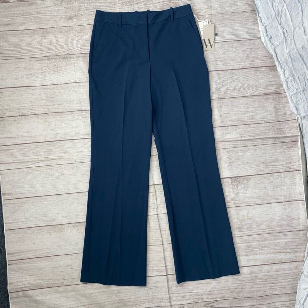 Worthington women 4 trouser hi rise wrinkle free pants  blue